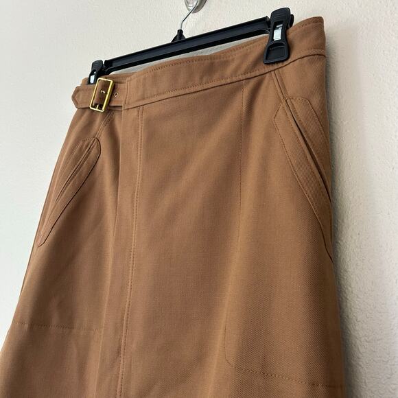 J.Crew wool blend A-Line  midi skirt pockets d ring belt fall prep academia XS - Picture 7 of 12